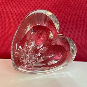 Waterford Crystal large heart paperweight beautiful but has 2 little chips